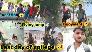 Last day of college 🥺 vacation start 😔|| flying jump 😀 public reaction 😱#masti