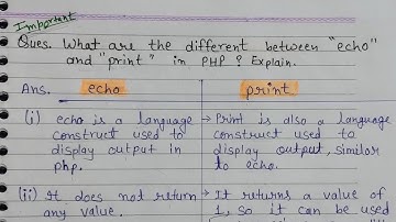 Difference between echo and print in php in hindi