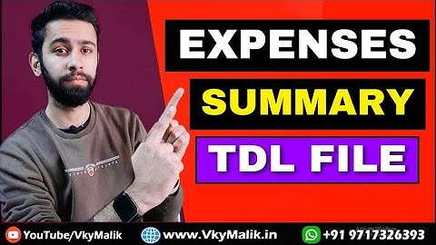 Expenses Summary TDL For Tally Prime | Tally Prime Free TDL Download | Free TDL for Tally Prime