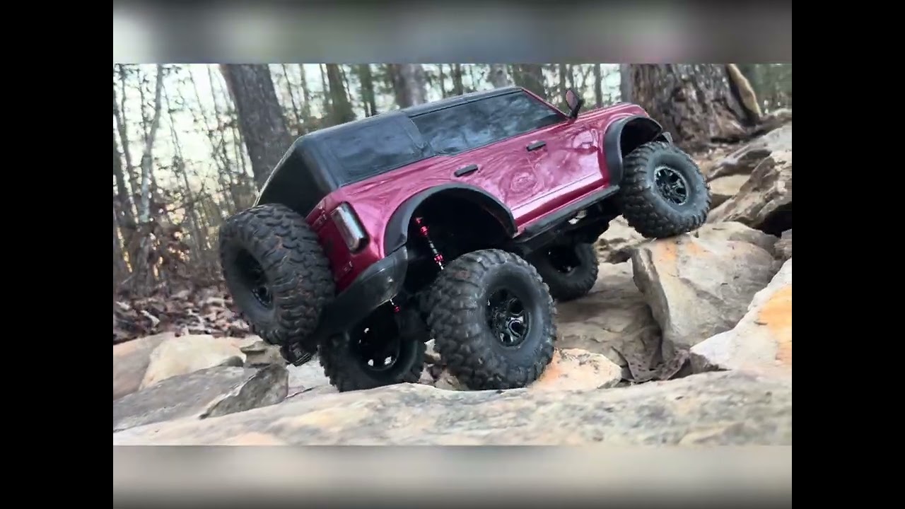 RC 21 Bronco gets new shocks and rocks