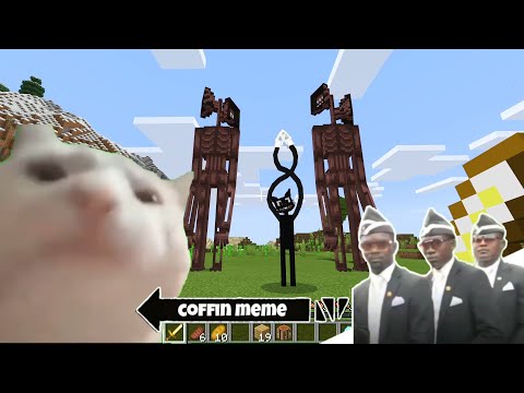 Return of Cartoon Cat and Siren Head in Minecraft Part 3 - Coffin Meme