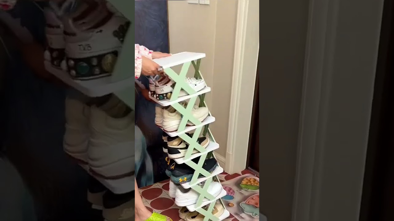 👟✨ "Maximize Your Space: X-Shaped 4-Layer Shoe Rack Unveiled! 👠🌈"