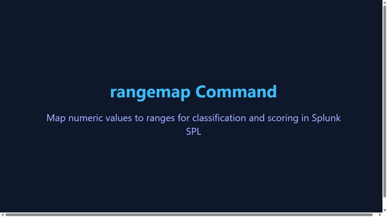 Master the rangemap Command in Splunk | Map Numeric Values to Ranges ...
