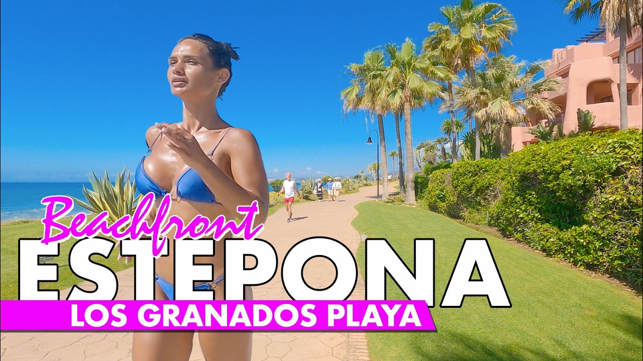 Estepona beachfront walk | Los Granados Playa Spring 2025 | Spain virtual tour