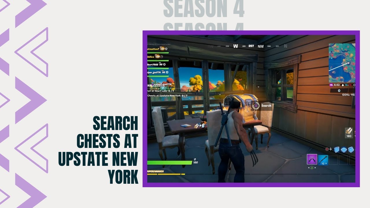 Search Chests At Upstate New York Fortnite Challenge Week 10 How To