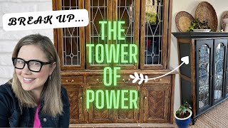 FREE ROADSIDE FIND | CHINA HUTCH MAKEOVER | Break Up Outdated China Hutch & Create 2 FLIPS