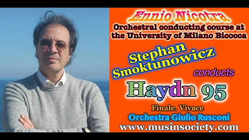 Orchestral conducting masterclass with Ennio Nicotra. From final concert Haydn 95 Finale Vivace