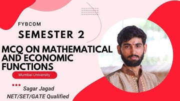 MCQ on Mathematical and Economic Functions for FYBCom| Semester 2| Mumbai University