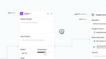 Use the Goole Docs Write tool in Sim Studio