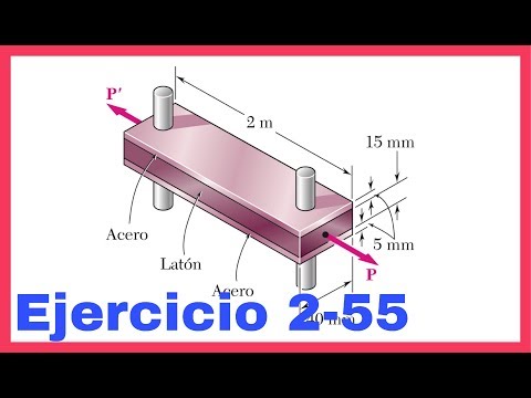 MECANICA DE MATERIALES - DEFORMACION POR TEMPERATURA Y CARGA - EJERCICIO 2-55
