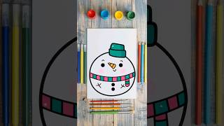 How to Draw a Simple Snowman Ornament #art #simpledrawing #shorts