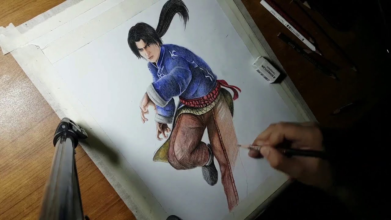 Drawing Lei Wulong / Tekken 7 Character - YouTube