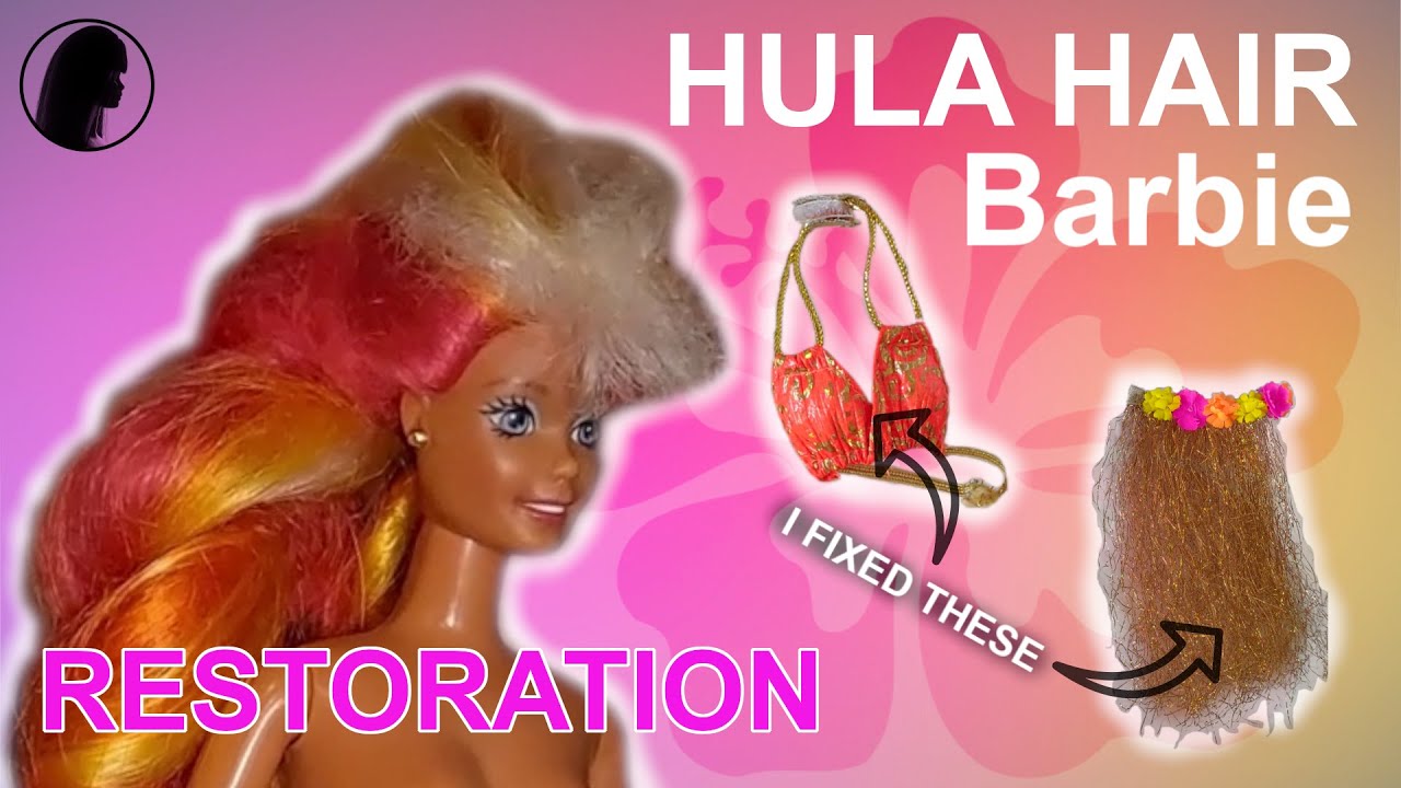 Vintage 1996 Hula Hair restoration of outfit & loose joints (Including how I curl doll bangs)