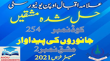 AIOU Solved Assignments | 254 | LIVE STOCK PRODUCTION | Assignment No 2 | Metric | Autumn 2021