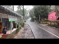 Heavy rain and strong winds hit my village in indonesia  walk under super heavy rain  for insomnia