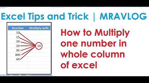 how to multiply one number to all cells in excel | Multiply same number with whole cells in excel