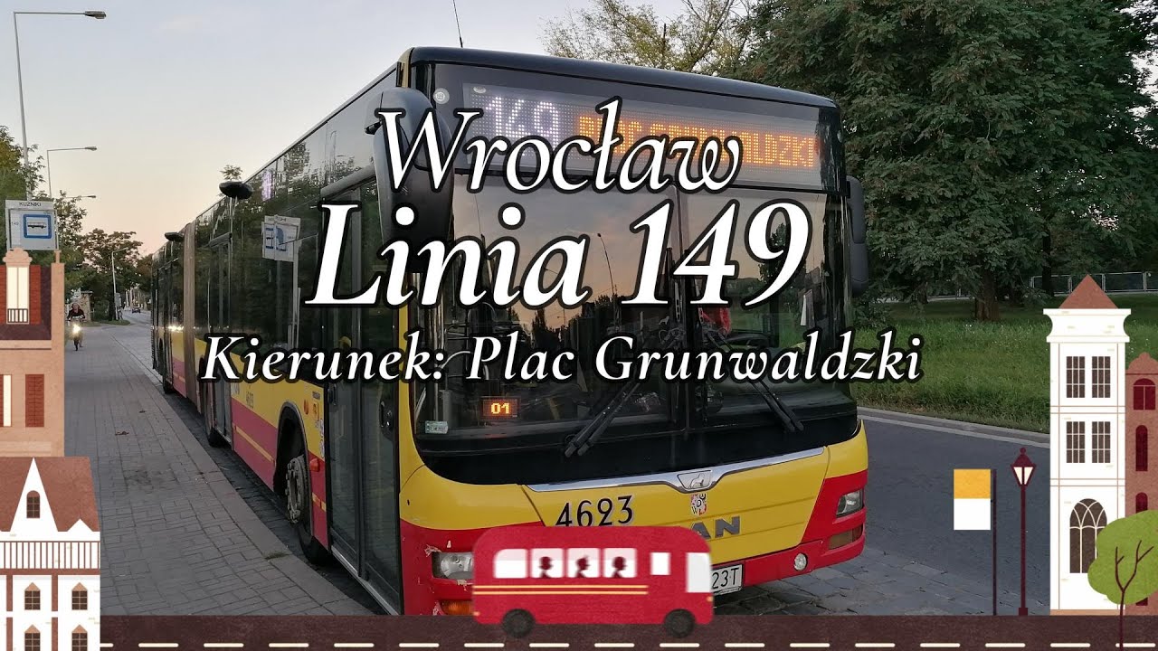 Wrocław, linia 149 w kierunku Placu Grunwaldzkiego [cabview]