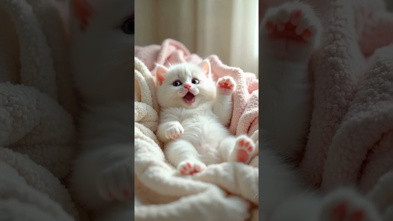 Cute baby cat singing APT blackpink 