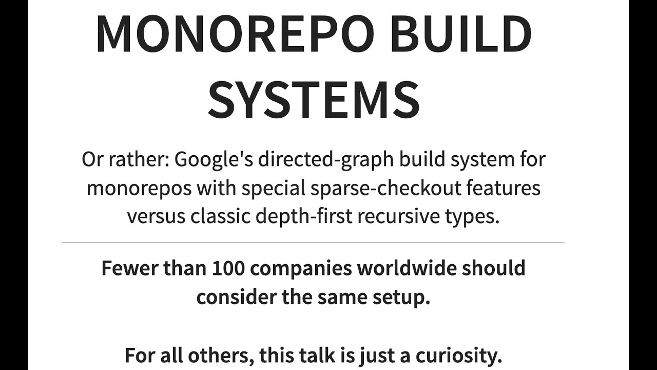 Monorepo Build Systems. DAG vs depth-first recursive and Google's ...