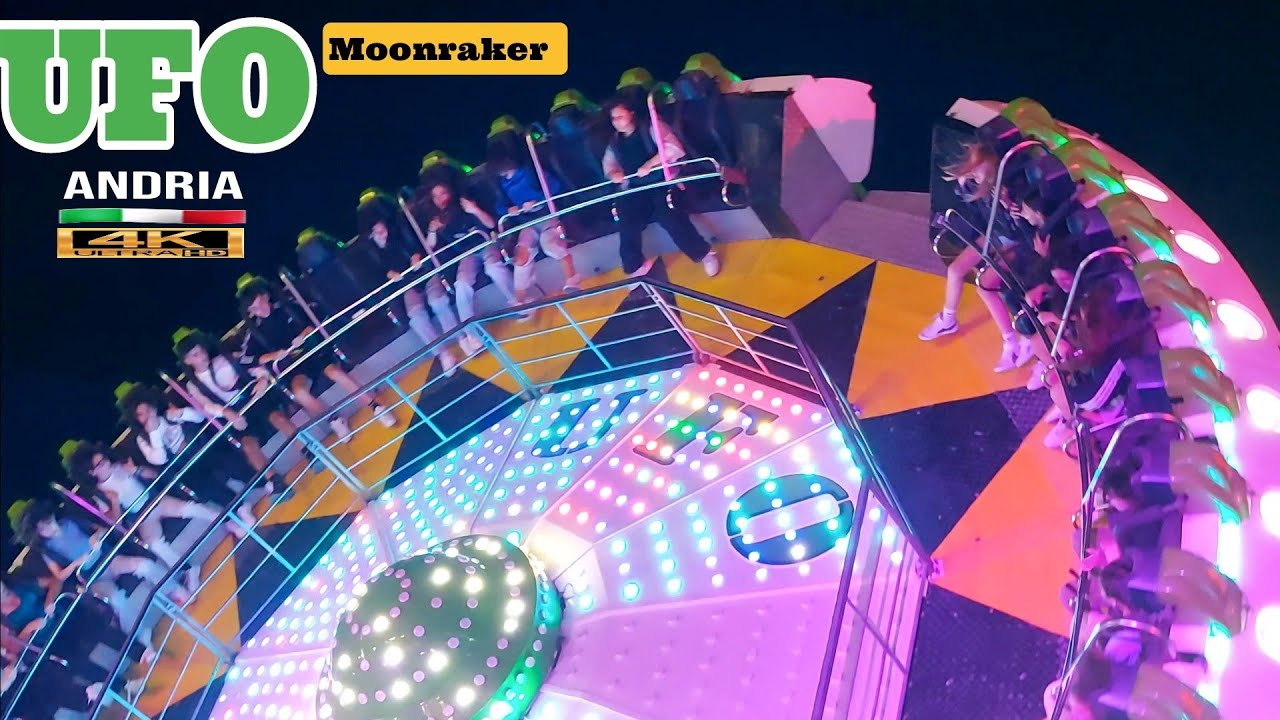 UFO MOONRAKER Giostre Andria 🇮🇹 Lunapark 4K