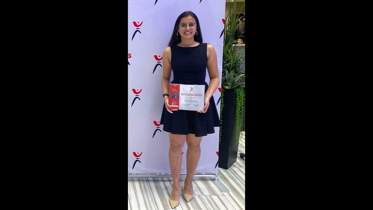 Priyanka Pareek receiving the 2024 Ottawa Sports Award for Table Tennis