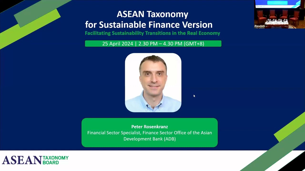 Webinar on Version 3 of the ASEAN Taxonomy for Sustainable Finance