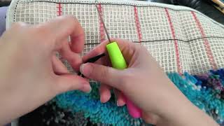 Relaxing Latch hook with me - Aurora rug- part 10