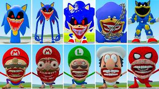 EVOLUTION OF ALL MARIO FAMILY VS EVOLUTION OF ALL SPRUNKI SONIC EXE FAMILY ? in Garrysmod!,...