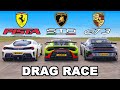Lamborghini STO vs Ferrari Pista vs Porsche GT3: DRAG RACE