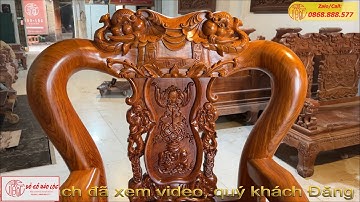 [BÁO GIÁ] Bộ bàn ghế minh quốc voi - Mẫu Voi Chiến - Tay 12 Gỗ hương đá | Đồ Gỗ Bảo Lộc