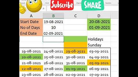 Workday.Intl Formula in Excel in Tamil #shorts