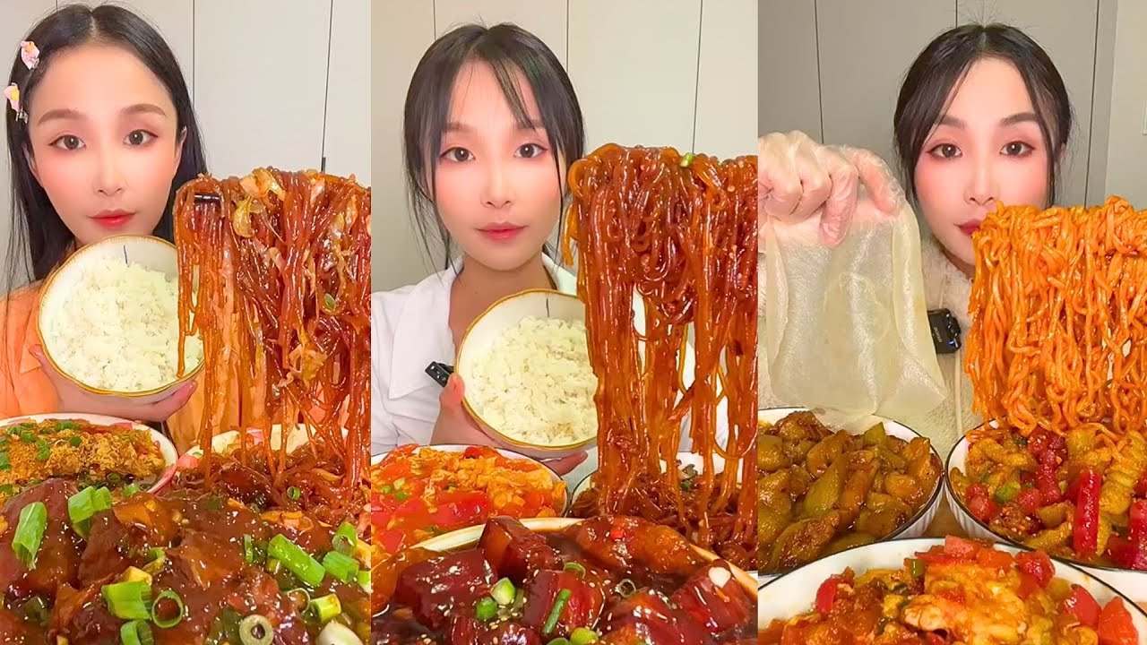 Insane Chinese Takeout Mukbang | Spicy Noodles, Rice Rolls & Crunchy Chicken ASMR 