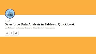 Salesforce Data Analysis in Tableau Quick Look Trailhead || Trailhead Salesforce