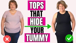 The BEST Tops To Hide Belly Fat Over 50 | Look Slimmer Instantly!✅