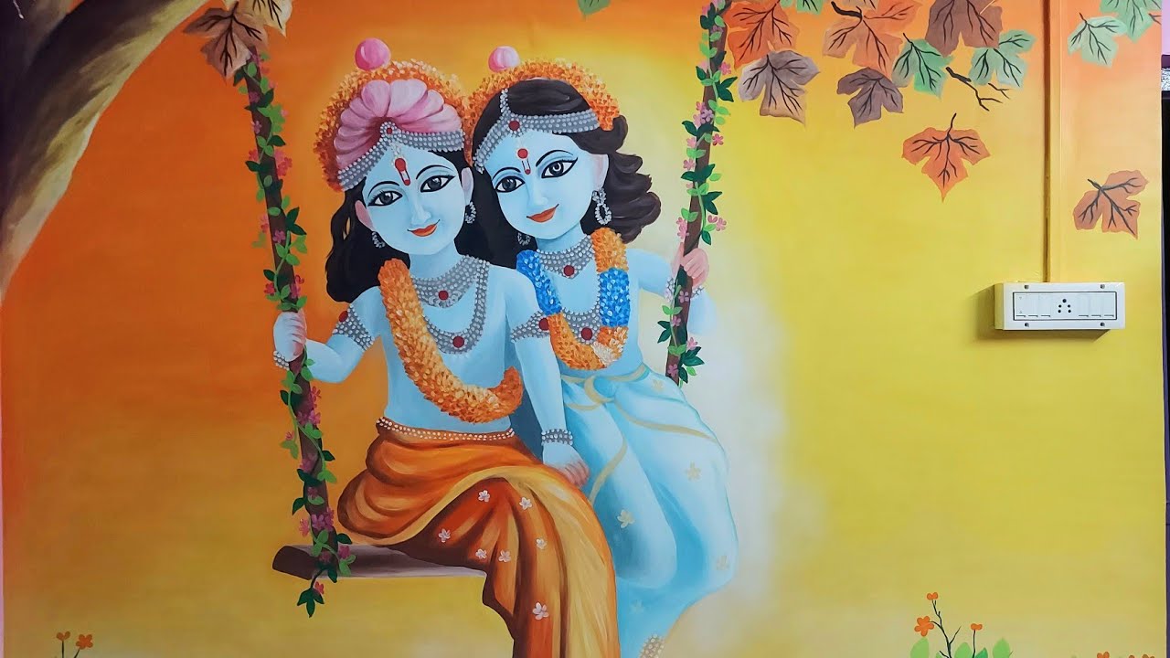 Radha Krishna wall art 3d Wall art Janmashtami special art Mural
