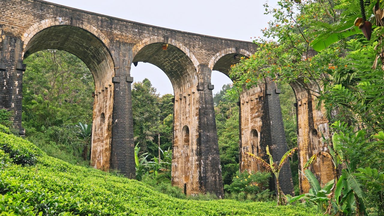 4K Nine Arch Bridge or Nine Arches Bridge located in Demodara, Ella, Sri Lanka