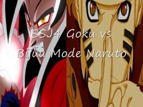 Ssj4 Goku Vs Bijuu Mode Naruto Youtube