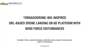 TornadoDrone: Bio-inspired DRL-based Drone Landing on 6D Platform with Wind Force Disturbances