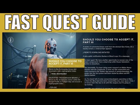 Part 3 - Should you Choose To Accept It Quest - Weapon Schematic Location Seraphs Shield Destiny 2