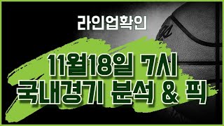 11월18일 남농여농분석 & 픽  #KGCKCC #하나원큐우리은행