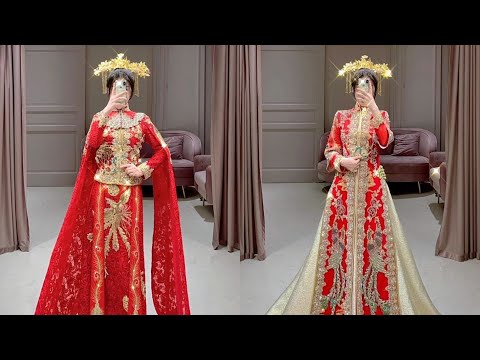 Beautiful Chinese wedding dress that looks stunning#clothes#chinese#clothes.