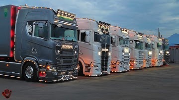 4k - 7x Scania Trucks S650 - S500 - R490 (Led Light) Limited Edition - Amazing Video!