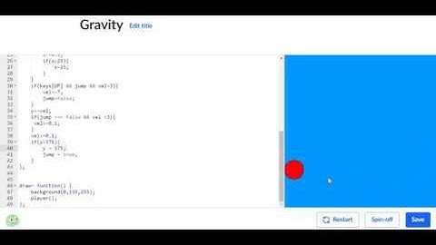 How to make a Platformer in Khan Academy Part 1, Gravity