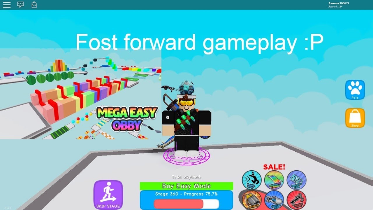 Mega Easy Obby, but its fast forwarded (Part-1) |ROBLOX| - YouTube