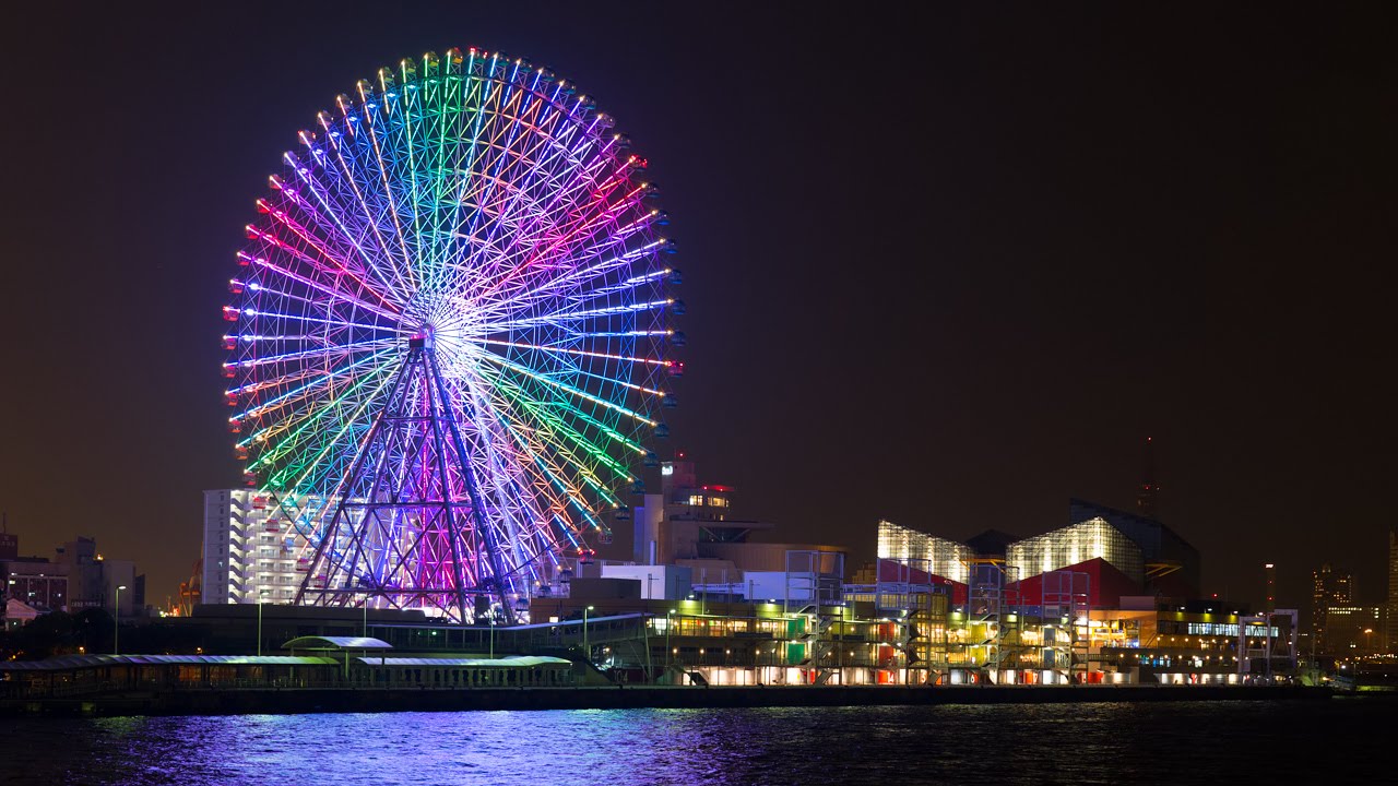 天保山大観覧車 光のアート 先行版 The Art Of Light On Tenpozan Giant Ferris Wheel Preview Ver Osaka Japan Youtube