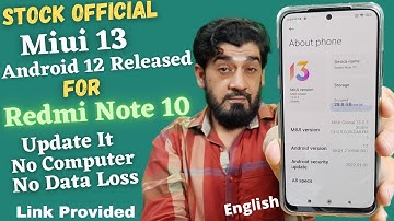 Update Redmi Note 10 To Stock Miui 13 Android 12 Official Global ENGLISH