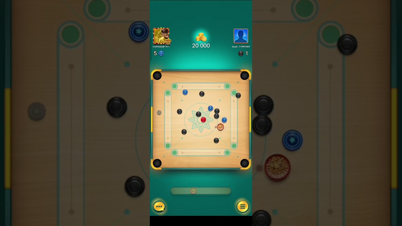 No Cut, No SpedUp ! Only Raw Continuous Gameplay | Carrom Disc Pool #20ktable #likecommentsubscribe 