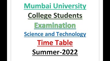 Science & Technology | TYBsc | Examination Time Table | Online Exam | Mumbai University
