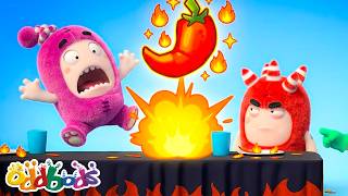 Too Spicy! Oddbods Pepper Challenge FAIL 🌶️🔥 | Oddbods Cartoons | Funny Cartoons For Kids