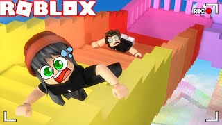 Surviving the RAINBOW STAIRS in ROBLOX!